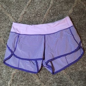 Purple striped Lululemon shorts